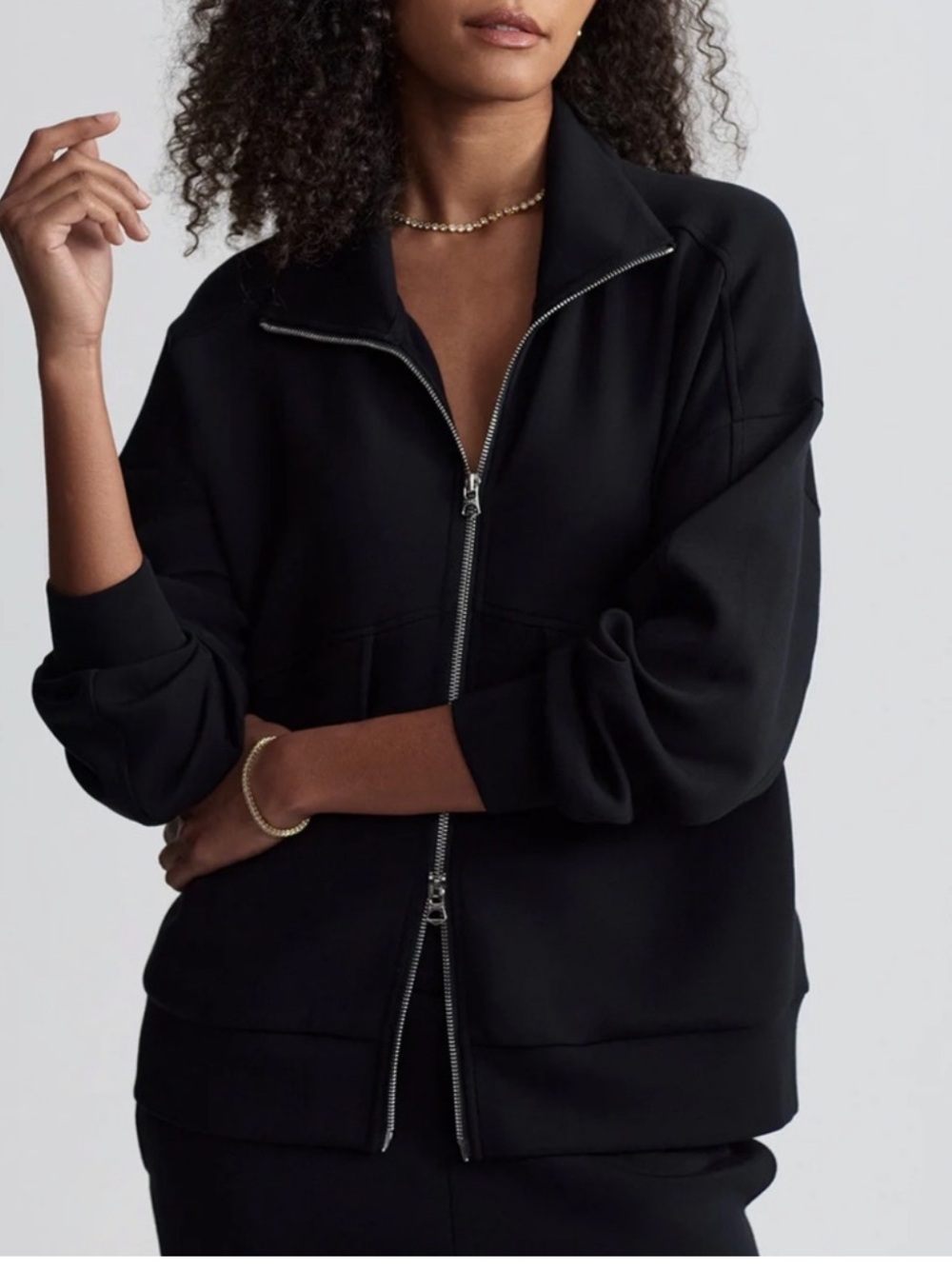 Varley Garcia Zip Though Sweat Jacket in Black Size XL